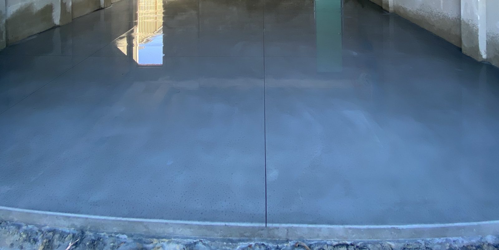 Concrete shed slab poured and cured